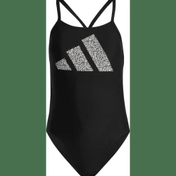 3 Bar Logo Print Badeanzug Damen Badeanzug