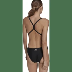 3 Bar Logo Print Badeanzug Damen Badeanzug