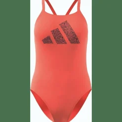 3 Bar Logo Print Badeanzug Damen Badeanzug