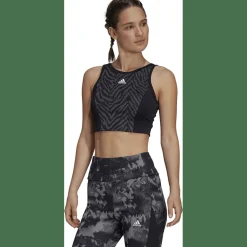 AEROREADY Designed to Move Zebra-Print Crop-Top Damen Top