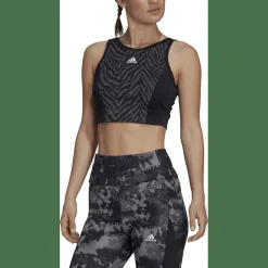 AEROREADY Designed to Move Zebra-Print Crop-Top Damen Top