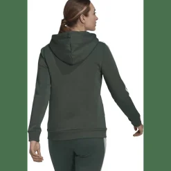 Essentials Fleece 3-Streifen Kapuzenjacke Damen Kapuzensweater