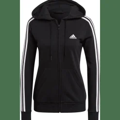 Essentials French Terry 3-Streifen Kapuzensweater Damen Kapuzensweater