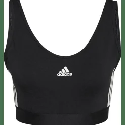 Essentials Removable Pads 3-Streifen Crop- Damen Top