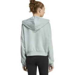 Essentials 3-Streifen French Terry Quarter-Zip Damen Kapuzensweater