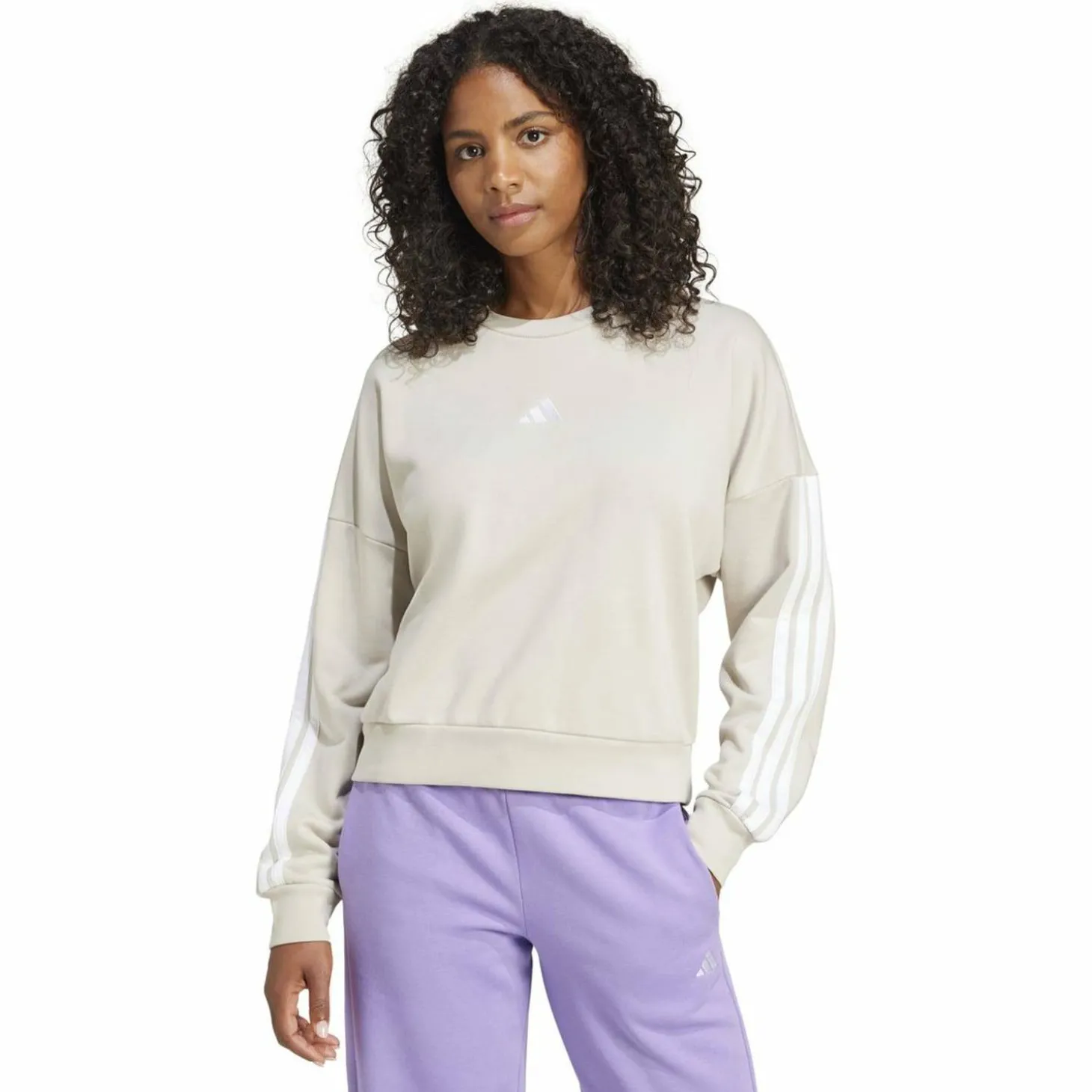 Essentials 3-Streifen French Terry Damen Sweatshirt