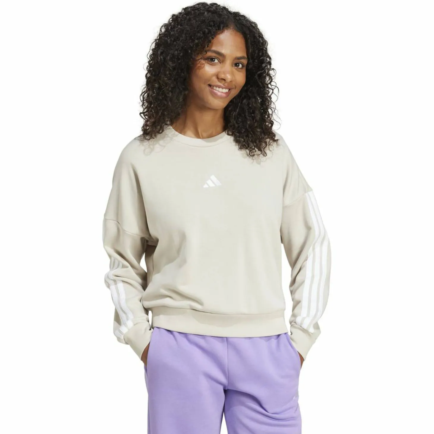 Essentials 3-Streifen French Terry Damen Sweatshirt