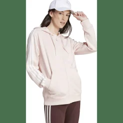 Essentials 3-Streifen French Terry Regular Damen Kapuzensweater