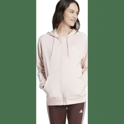 Essentials 3-Streifen French Terry Regular Damen Kapuzensweater