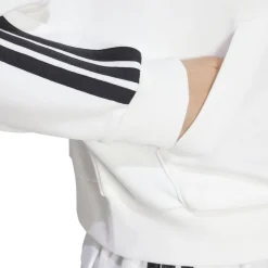 Essentials 3-Streifen French Terry Quarter-Zip Damen Kapuzensweater