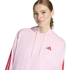 Essentials 3-Streifen French Terry Damen Kapuzensweater