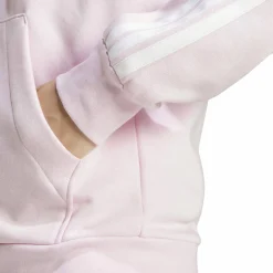 Essentials 3-Streifen Full-Zip Fleece Damen Kapuzensweater