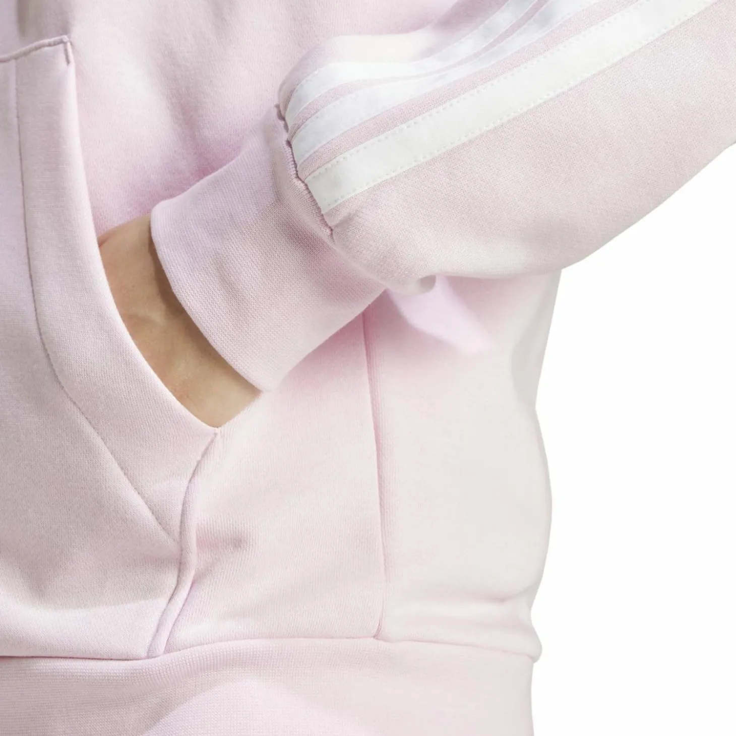 Essentials 3-Streifen Full-Zip Fleece Damen Kapuzensweater