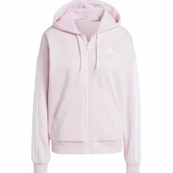 Essentials 3-Streifen Full-Zip Fleece Damen Kapuzensweater