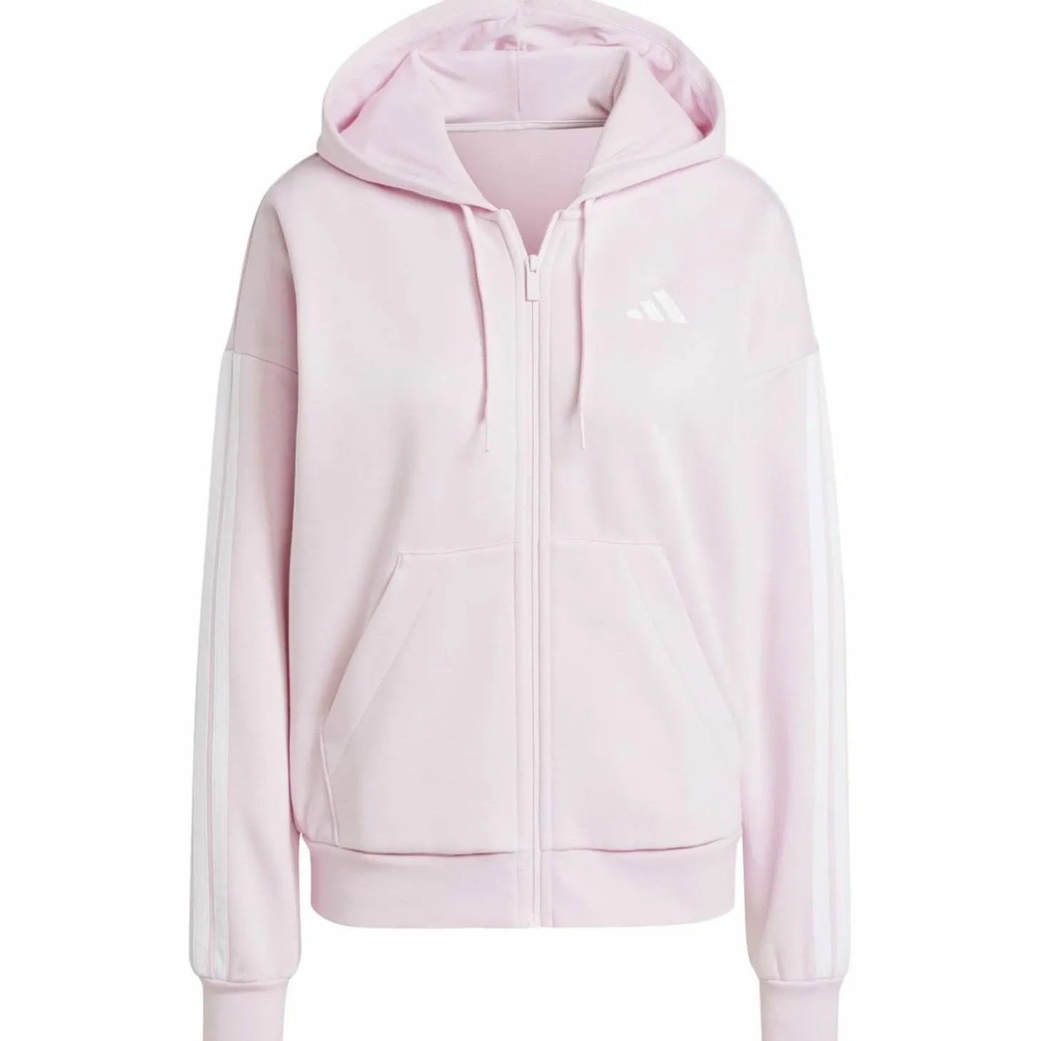 Essentials 3-Streifen Full-Zip Fleece Damen Kapuzensweater