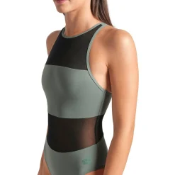 Mesh Panels Vent Back Damen Schwimmanzug