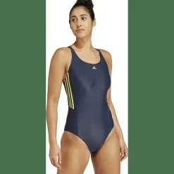 Mid 3-Streifen Badeanzug Damen Badeanzug
