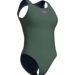 O Back Solid One Piece Damen Schwimmanzug