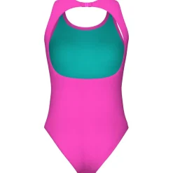 O Back Solid One Piece Damen Schwimmanzug
