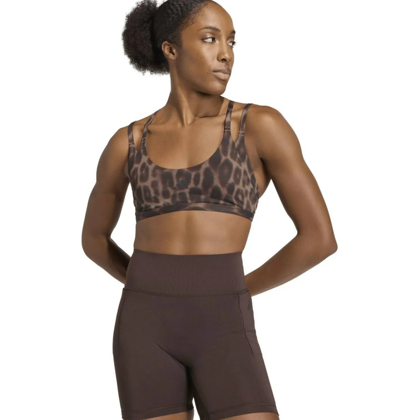 Optime Leopard Strappy Light Support Damen Sport-BH