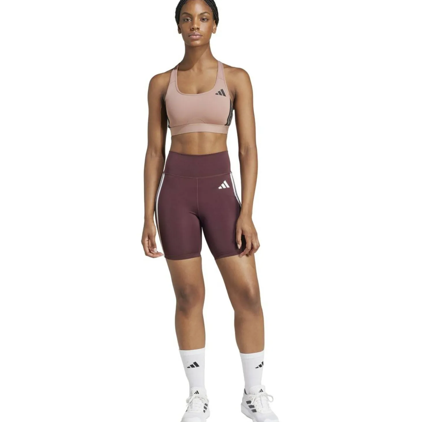 Powerreact Train Medium-Support 3-Streifen Sport-BH Damen Sport-BH