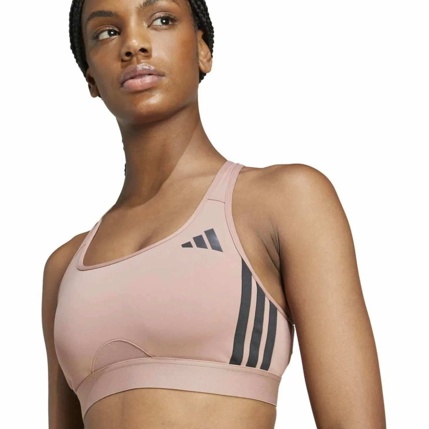 Powerreact Train Medium-Support 3-Streifen Sport-BH Damen Sport-BH