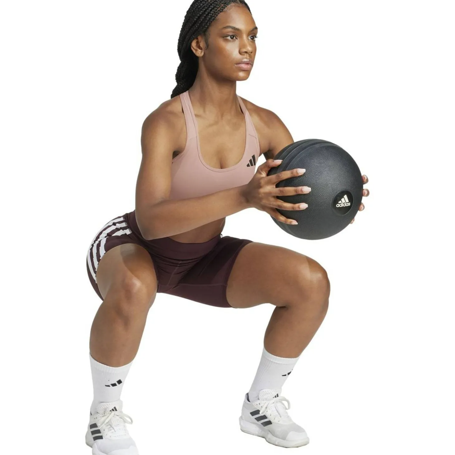 Powerreact Train Medium-Support 3-Streifen Sport-BH Damen Sport-BH