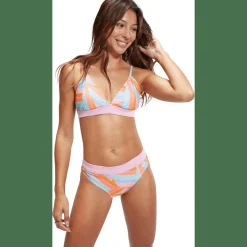 Printed Banded Triangle Damen Schwimmanzug