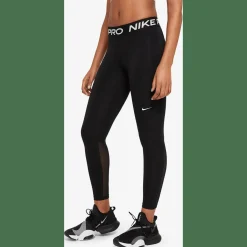 Pro Mid-Rise Mesh-Paneled Damen Tights