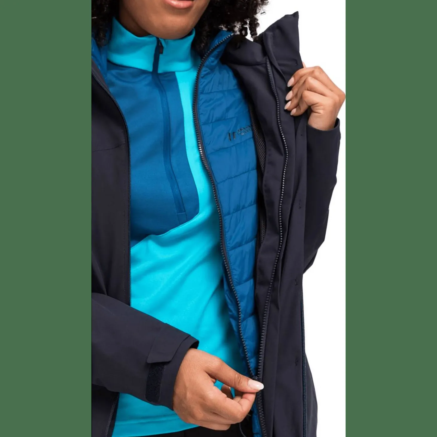Ribut Long Damen Doppeljacke