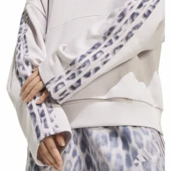 Seasonal Essentials Leopard Print French Terry with 3-Stripes Damen Kapuzensweater