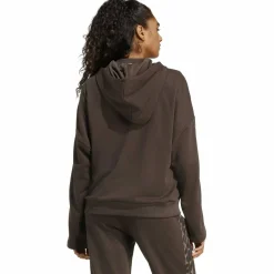 Seasonal Essentials Leopard Print French Terry with 3-Stripes Damen Kapuzensweater