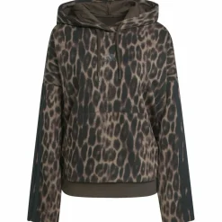 Seasonal Essentials Leopard Print French Terry with 3-Stripes Damen Kapuzensweater