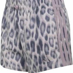 Seasonal Essentials Leopard Print Woven with 3-Stripes Damen Shorts