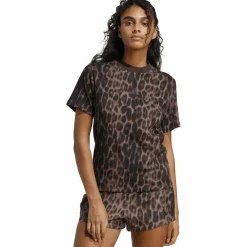 Seasonal Essentials Leopard Print with 3-Stripes Damen T-Shirt