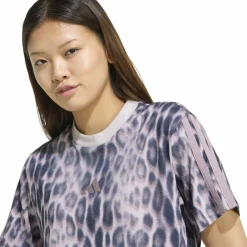 Seasonal Essentials Leopard Print with 3-Stripes Damen T-Shirt
