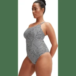 Shaping Printed Asymmetric Damen Schwimmanzug