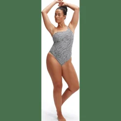 Shaping Printed Asymmetric Damen Schwimmanzug