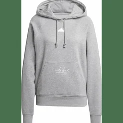 Signature Graphic Embroidery French Terry Loose Damen Kapuzensweater