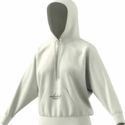 Signature Graphic Embroidery French Terry Loose Damen Kapuzensweater