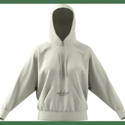 Signature Graphic Embroidery French Terry Loose Damen Kapuzensweater