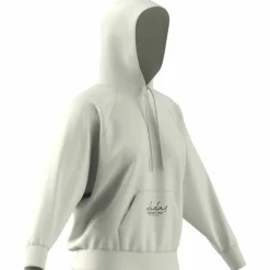 Signature Graphic Embroidery French Terry Loose Damen Kapuzensweater