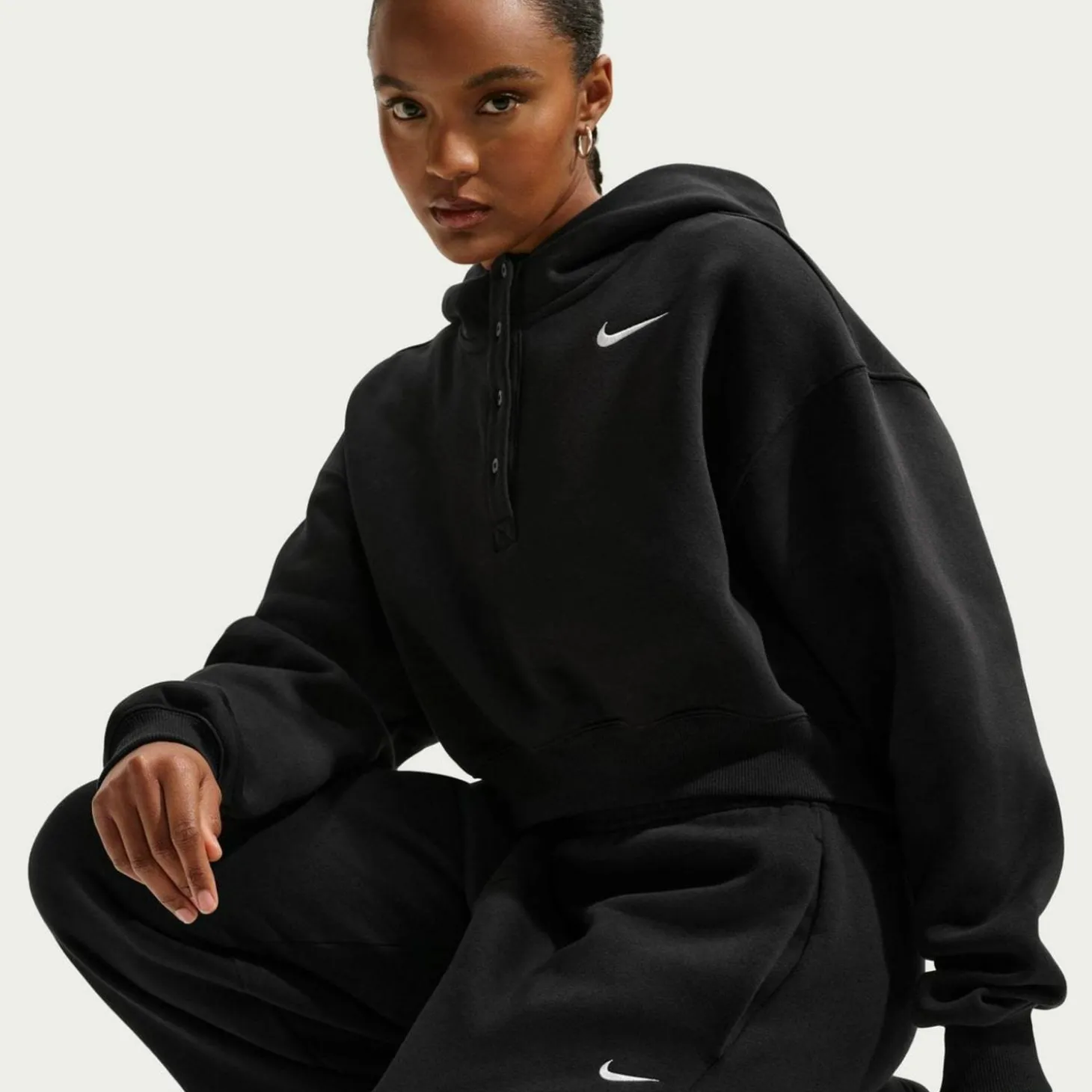 Sportswear Phoenix Oversized Cropped Henley Damen T-Shirt