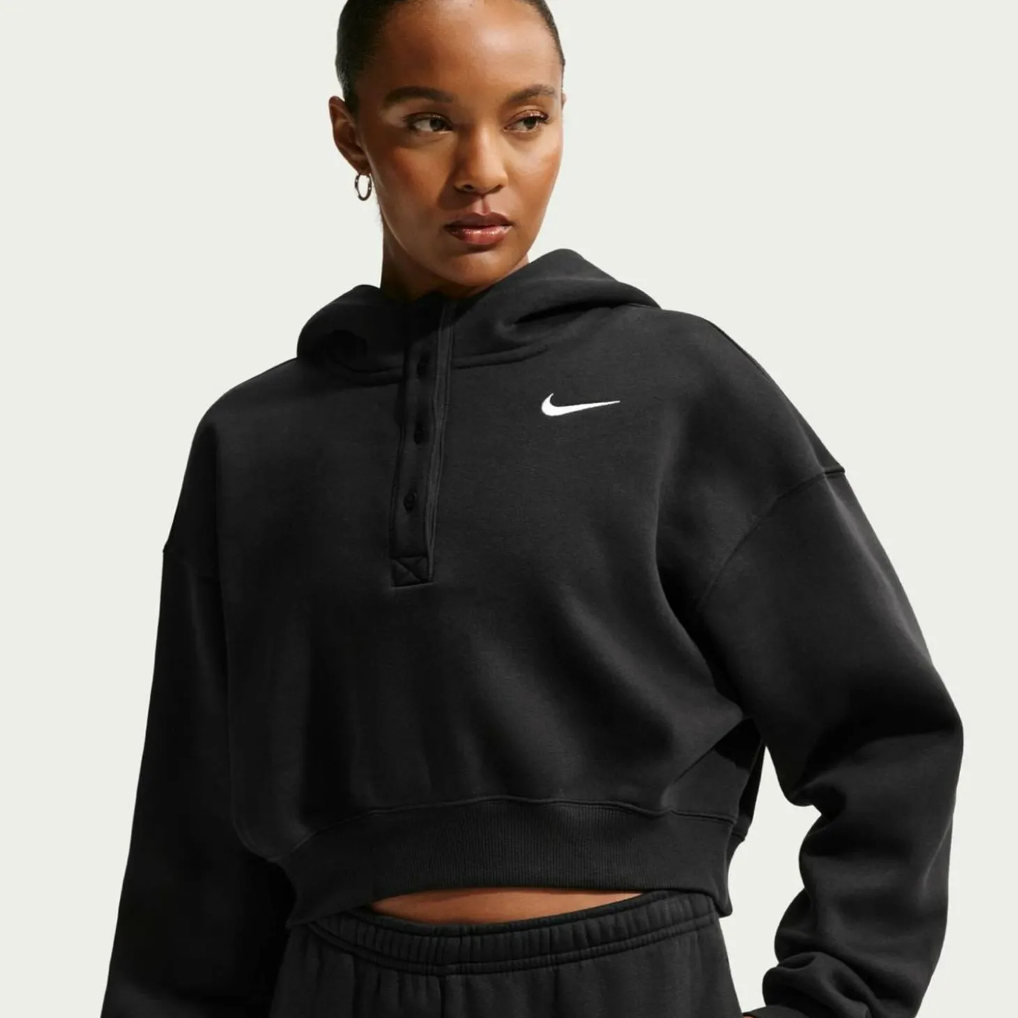 Sportswear Phoenix Oversized Cropped Henley Damen T-Shirt