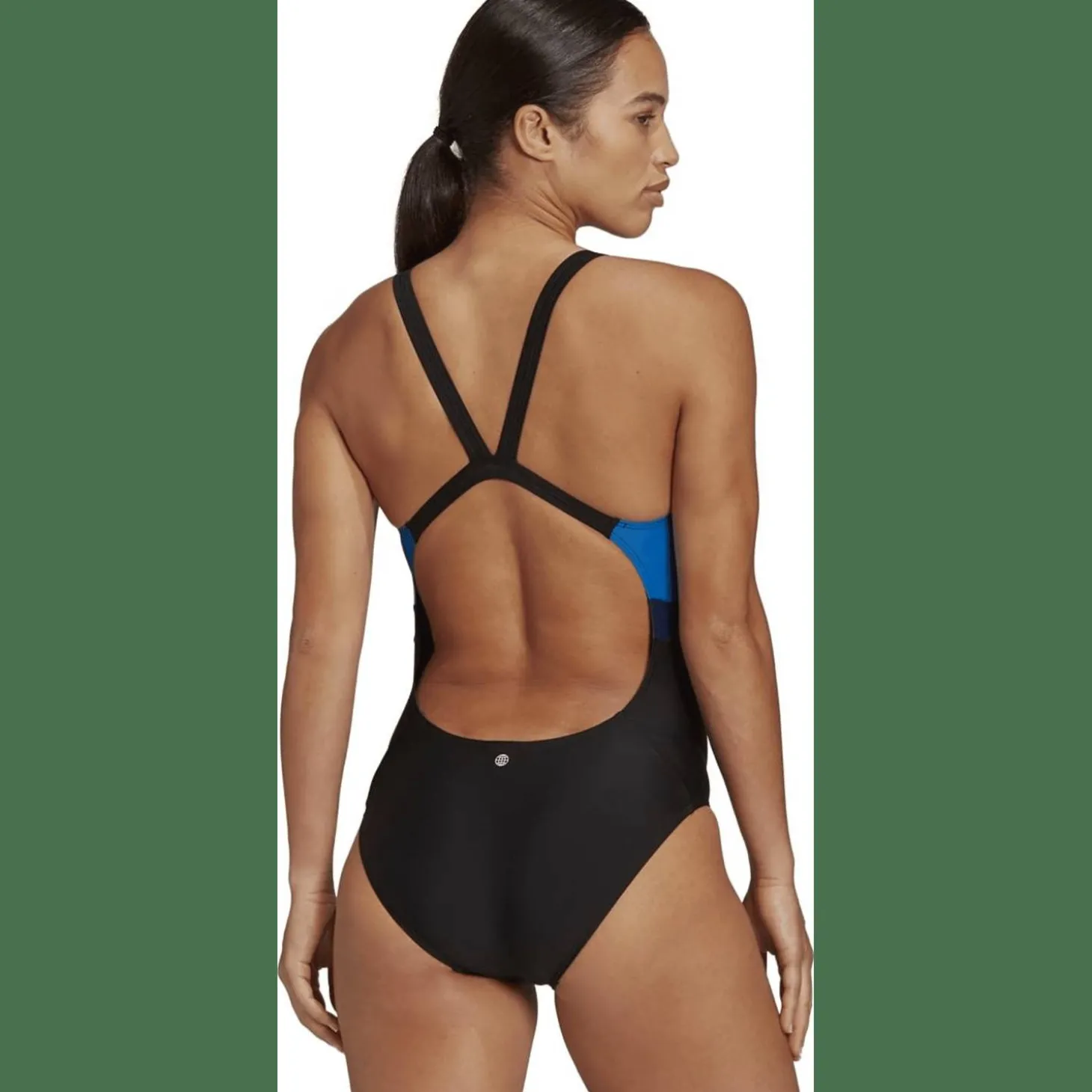 3-Streifen Colorblock Badeanzug Damen Badeanzug