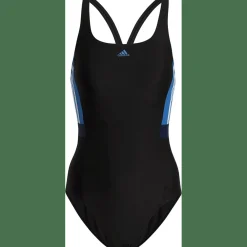 3-Streifen Colorblock Badeanzug Damen Badeanzug