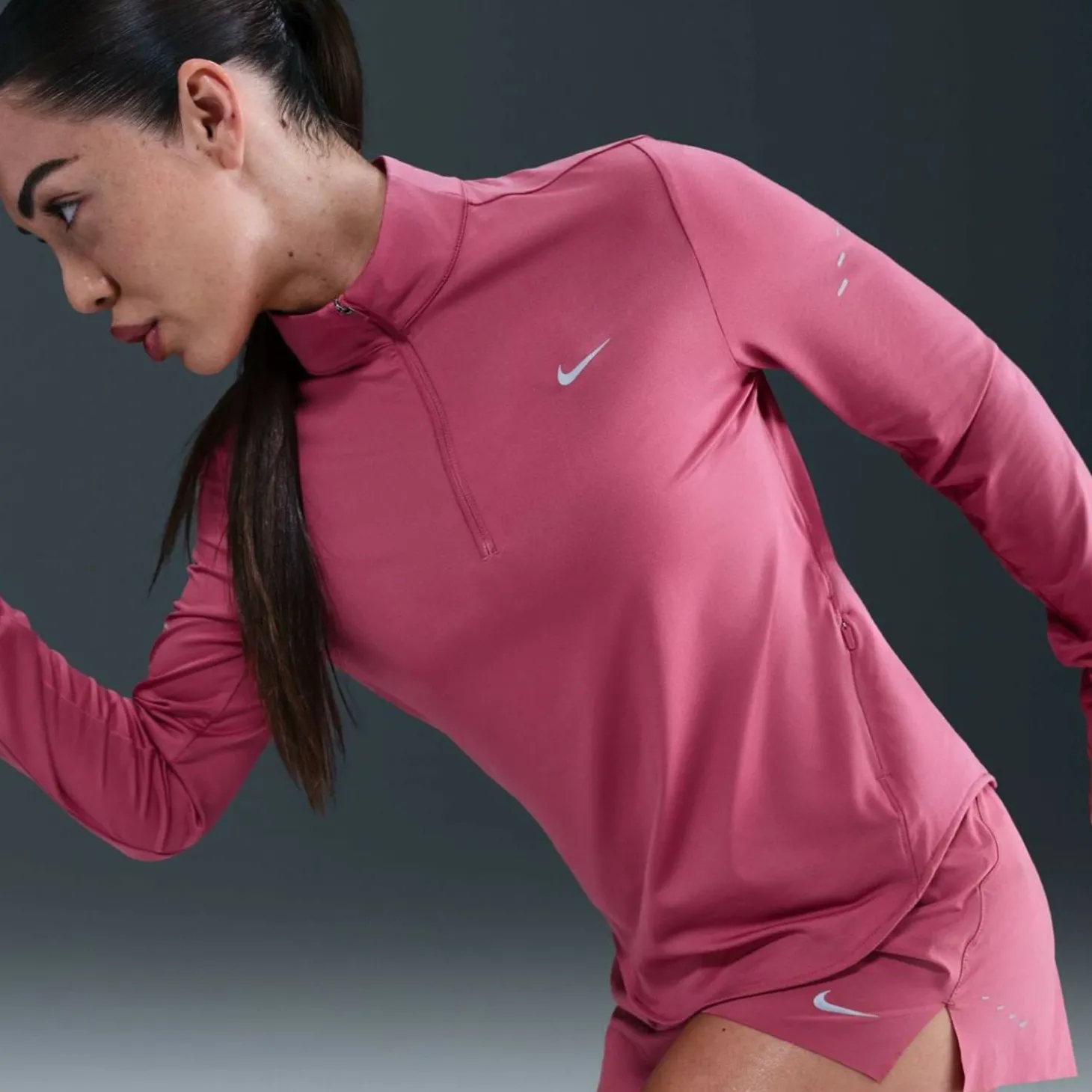 Swift Dri-Fit UV 1/4-Zip Damen T-Shirt
