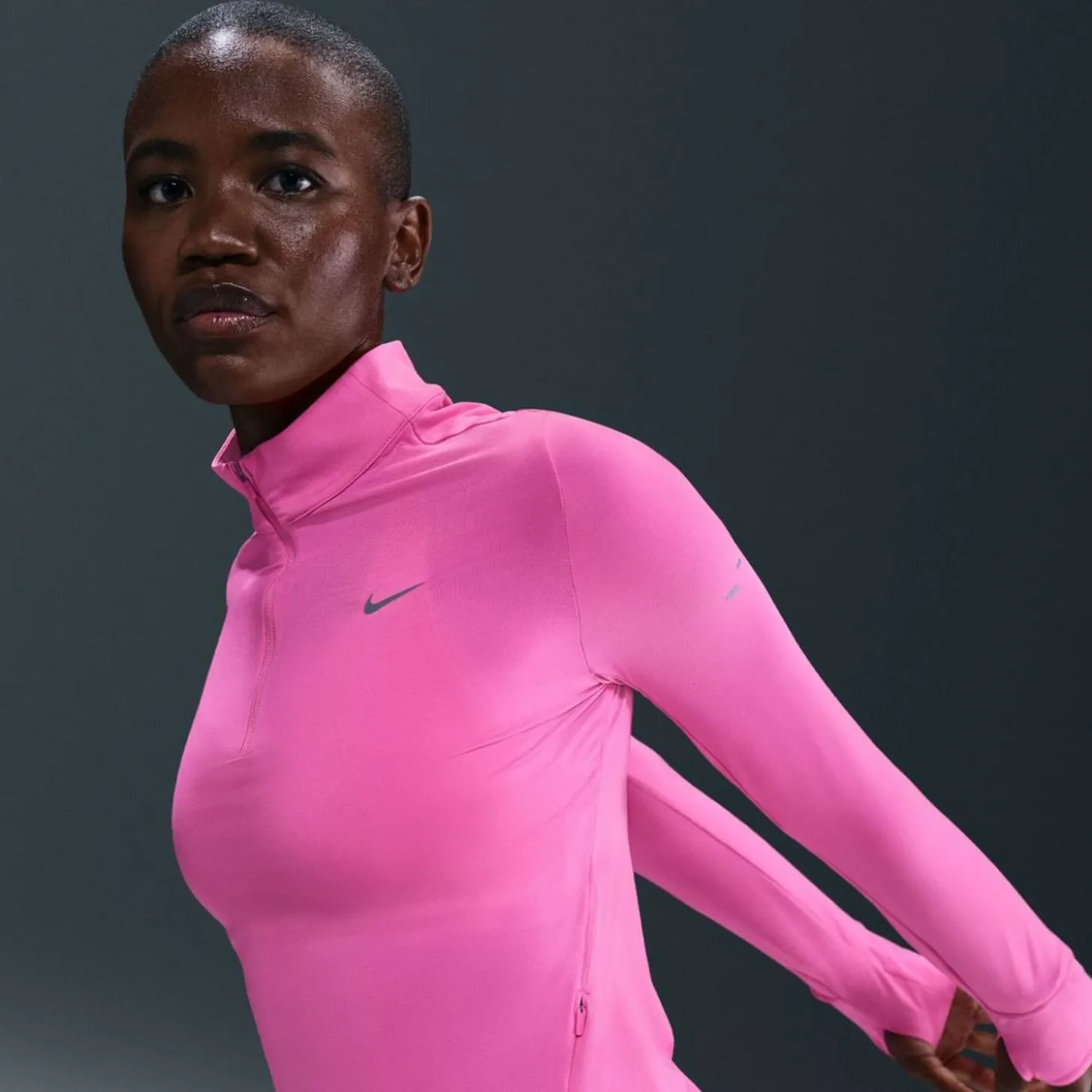 Swift Dri-Fit UV 1/4-Zip Damen T-Shirt