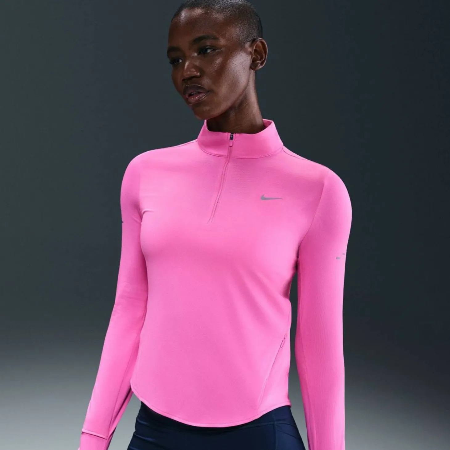 Swift Dri-Fit UV 1/4-Zip Damen T-Shirt