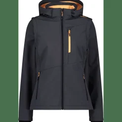 Zip Hood With Detachable Sleeves Damen Softshelljacke